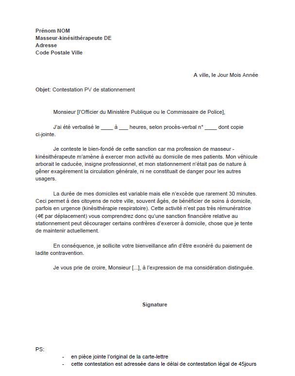 faire une lettre de contestation