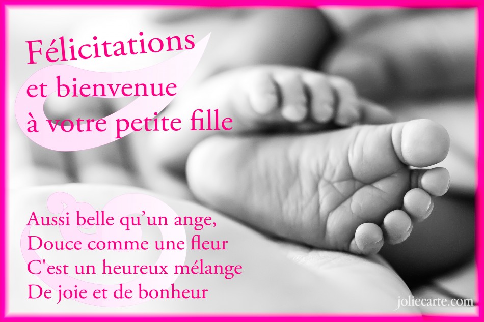 felicitation pour une naissance d'une fille