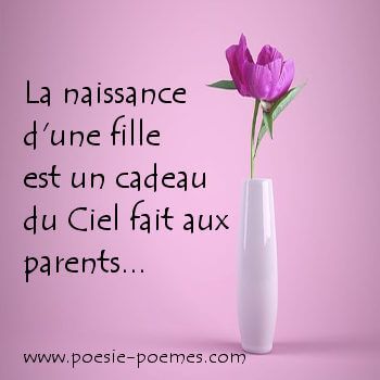 felicitation pour une naissance d'une fille