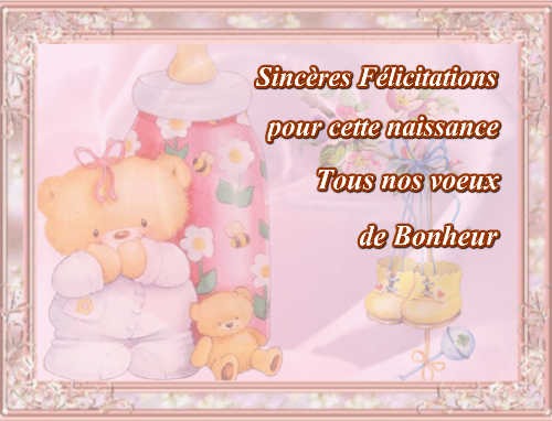 felicitation pour une naissance gratuite