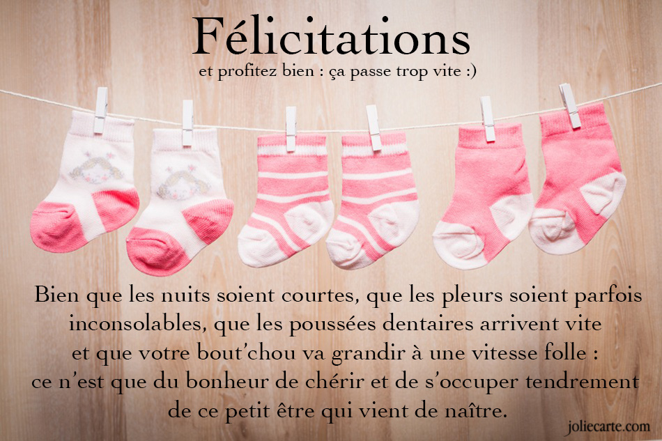 felicitation pour une naissance gratuite
