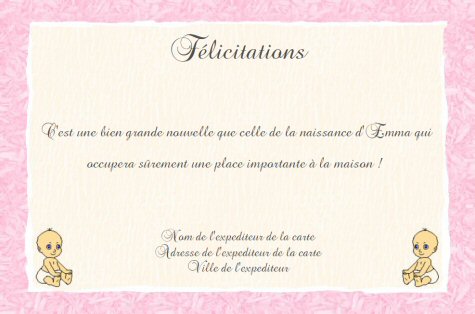 felicitation pour une naissance gratuite