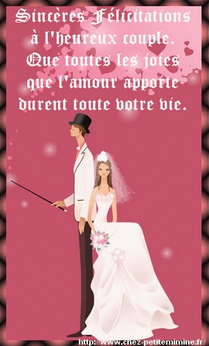 felicitations aux jeunes maries texte