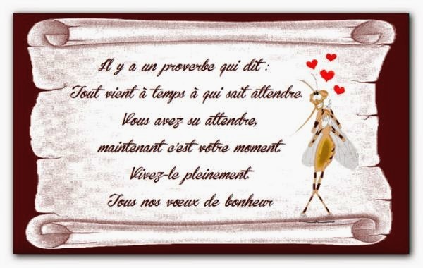 felicitations parents pour mariage
