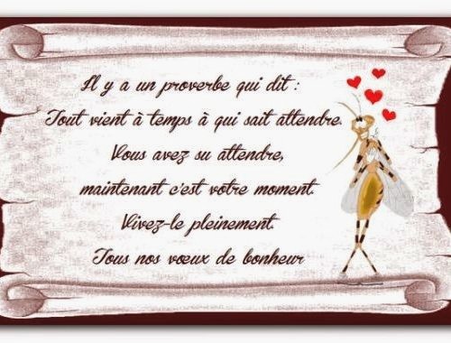 felicitations parents pour mariage