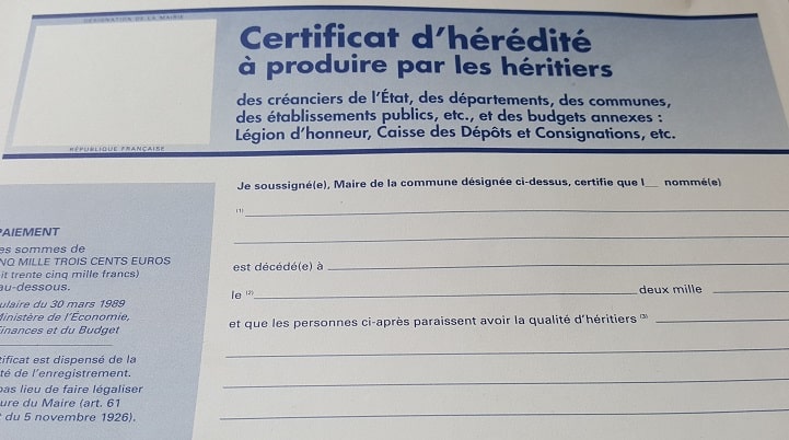 formulaire d'attestation d'achat notaire