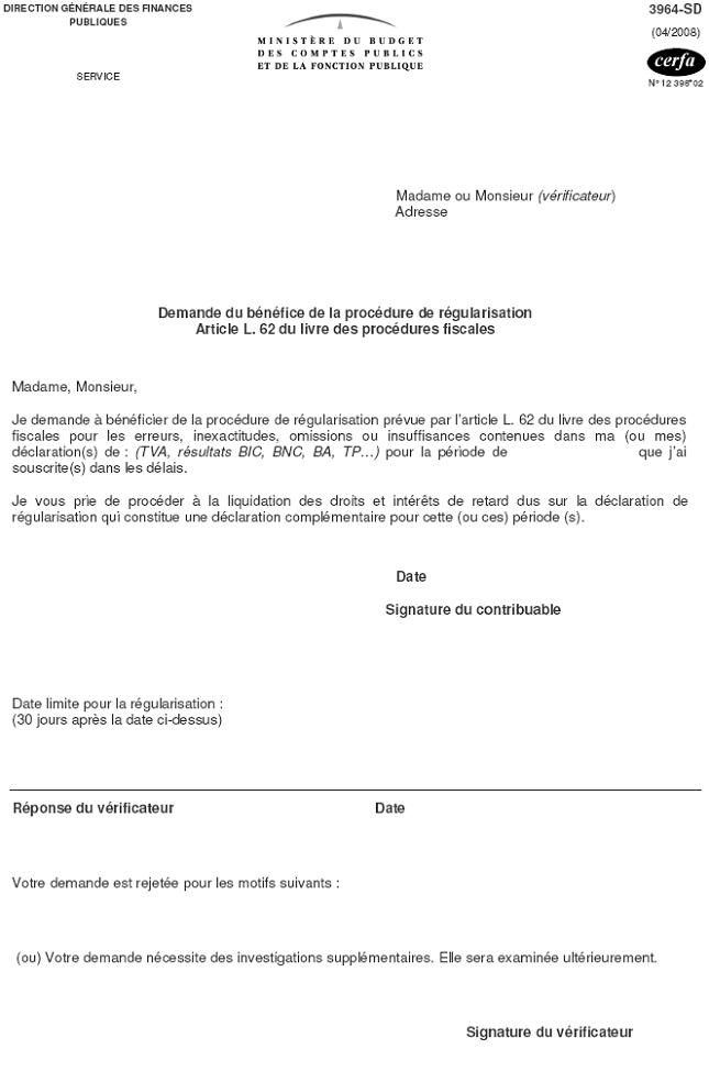 formulaire demande rattachement impots