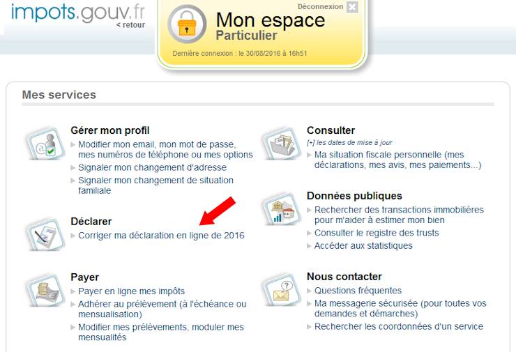 formulaire demande rattachement impots