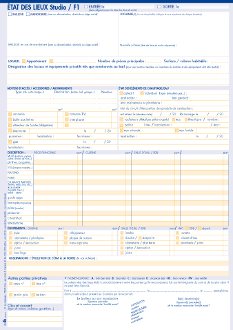 formulaire etat des lieux appartement suisse