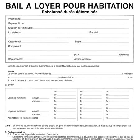 formulaire etat des lieux appartement suisse