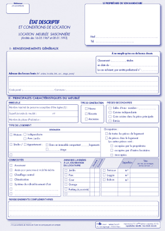 formulaire etat des lieux contradictoire