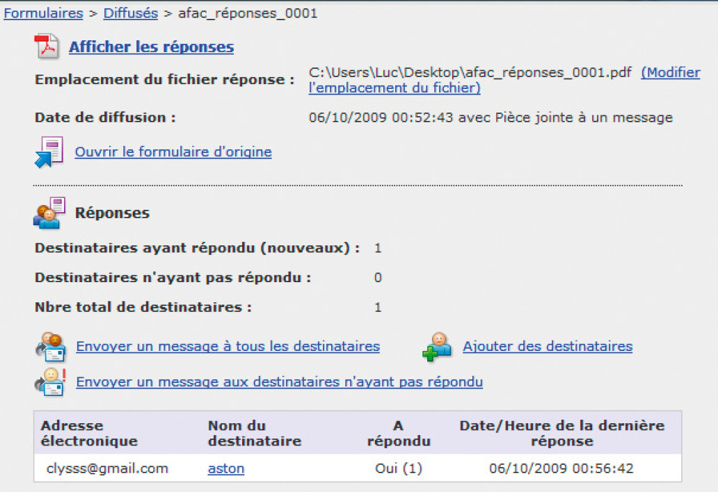 formulaire pour changement d'adresse