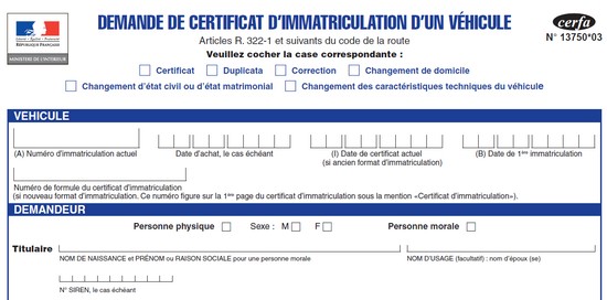 formulaire pour changement d'adresse