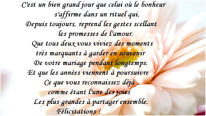 formule felicitations mariage