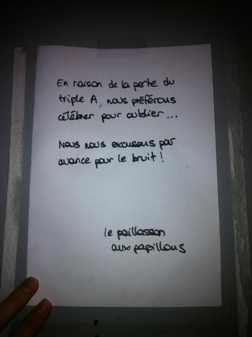 informer les voisins d'une fete