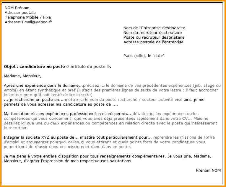 intitule lettre