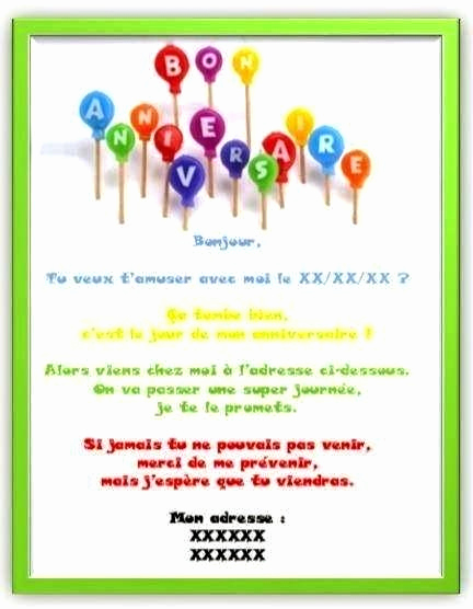 invitation pour anniversaire texte
