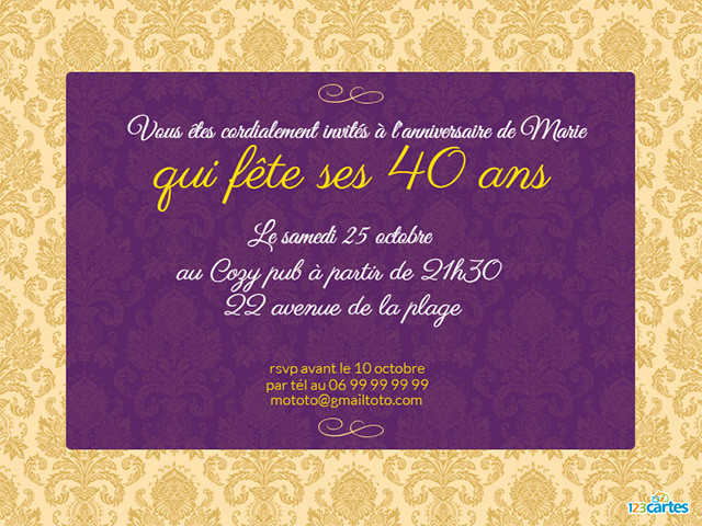 invitation pour anniversaire texte