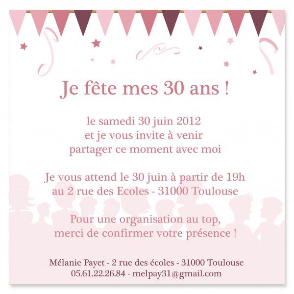 invitation pour anniversaire texte