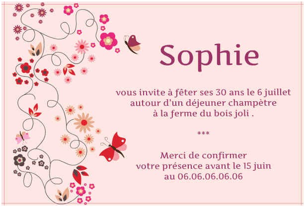 invitation pour anniversaire texte