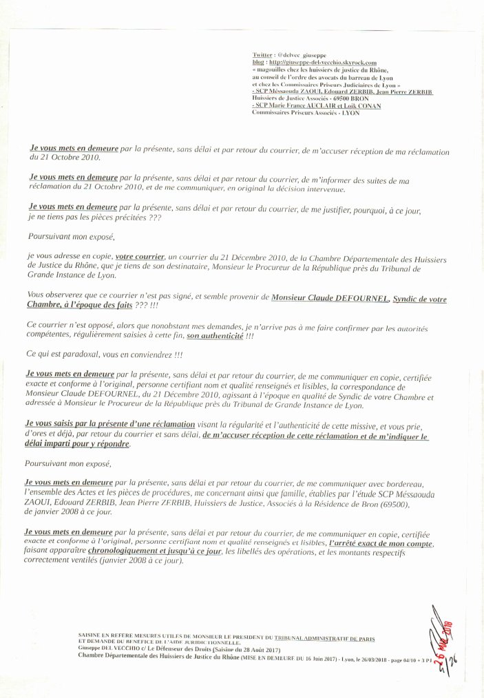 je vous mets en demeure