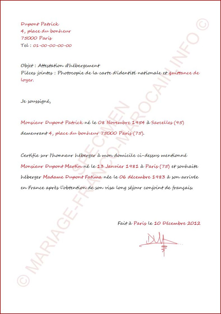 justificatif de domicile parents