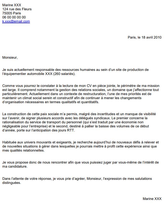leettre de motivation
