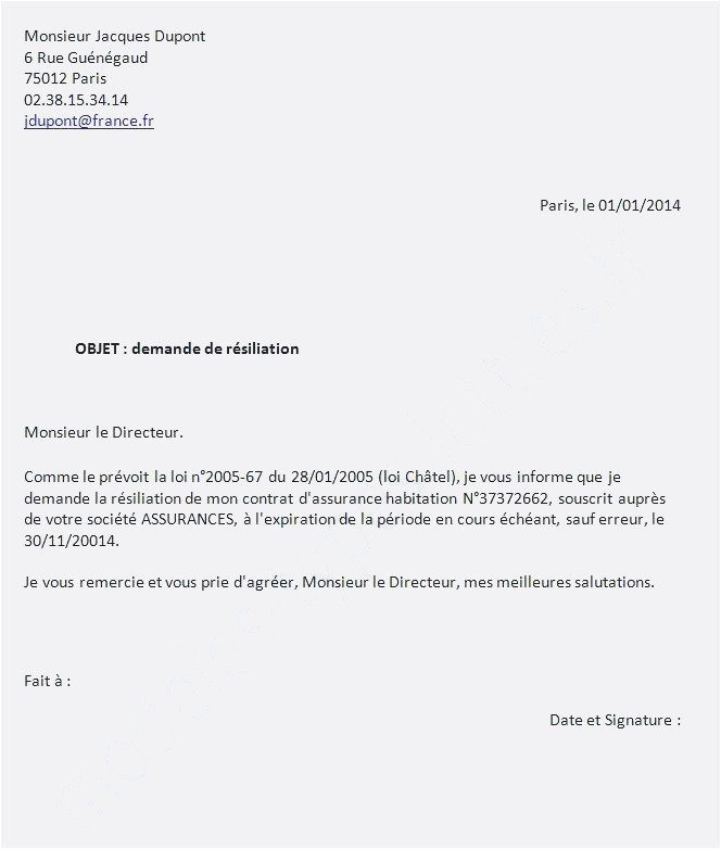 lettre a assurance