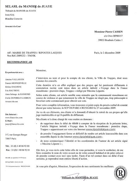 lettre a son avocat gratuite