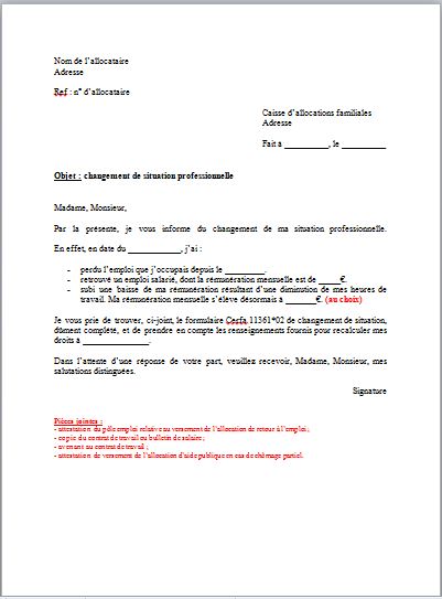 lettre administrative changement d adresse