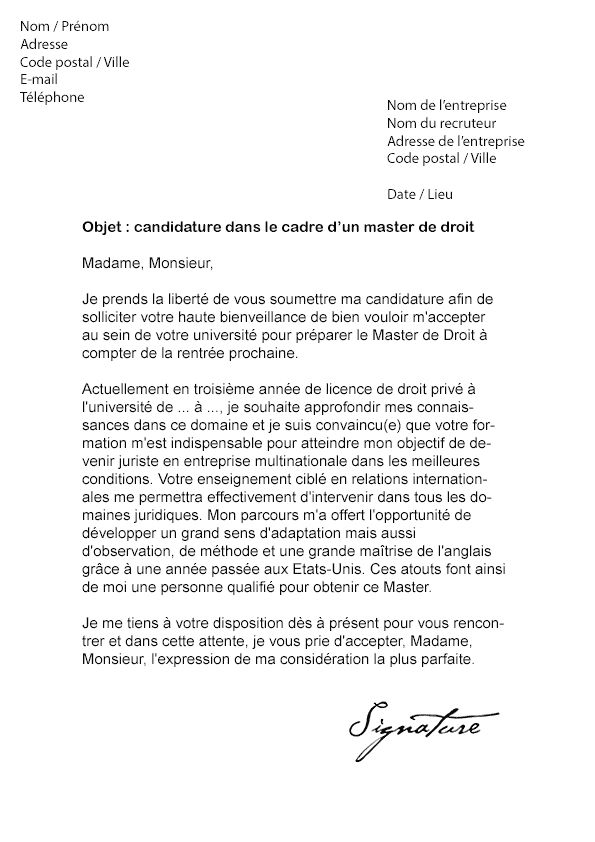 lettre alternance master
