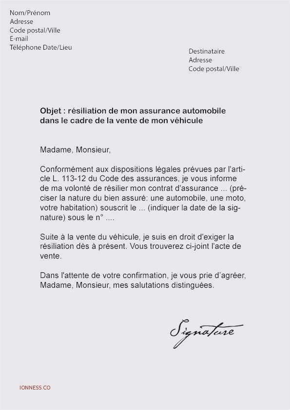 lettre annulation commande voiture
