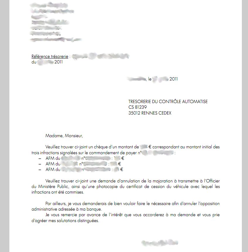 lettre annulation dette