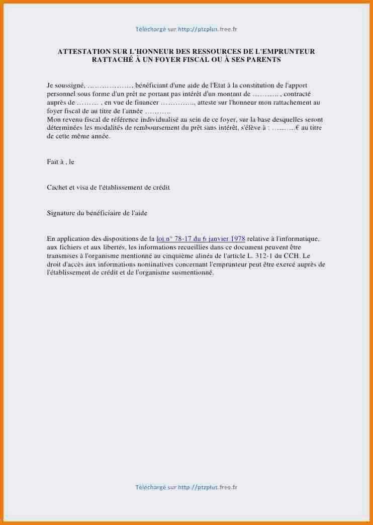 lettre attestation
