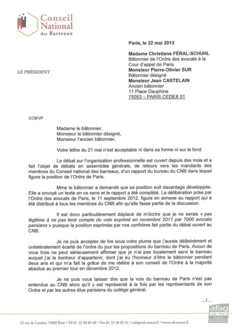 lettre au batonnier