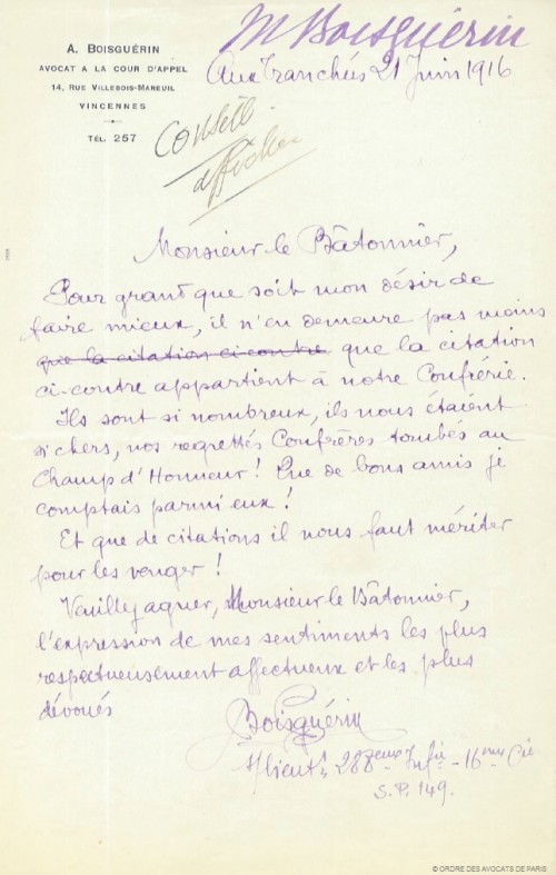 lettre au batonnier