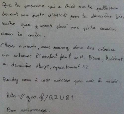 lettre au voisinage