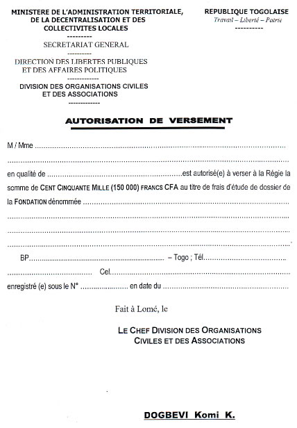 lettre autorisant un tiers