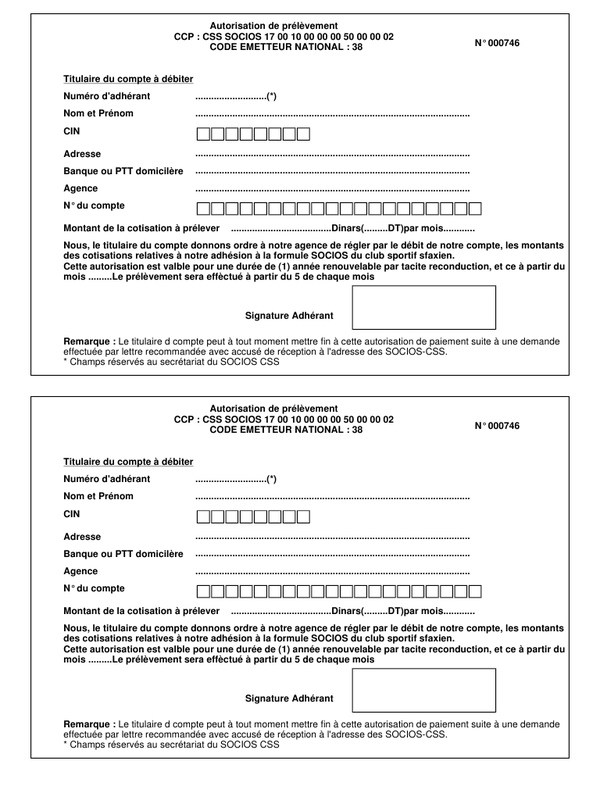 lettre autorisation prelevement