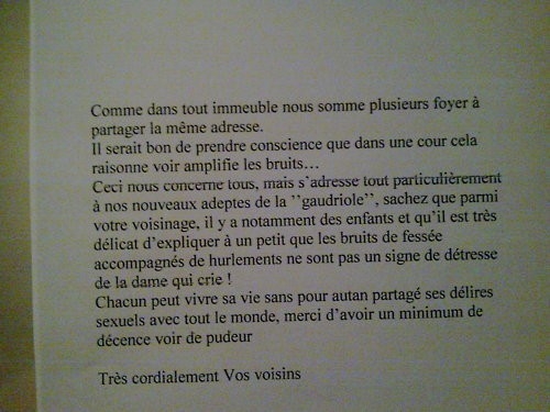 lettre aux voisins pour bruit