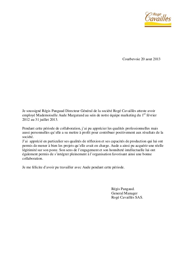 lettre avec je soussignee