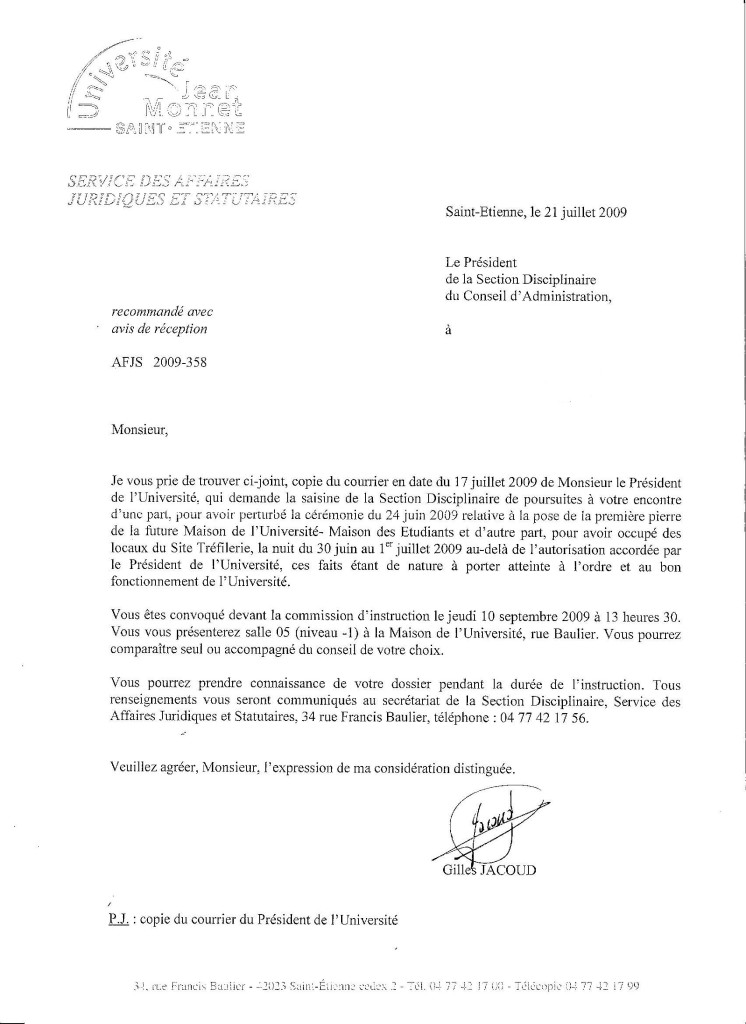 lettre avertissement type