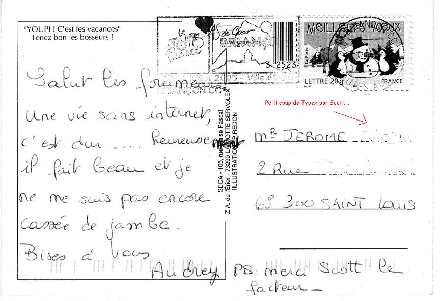 lettre carte postale modele