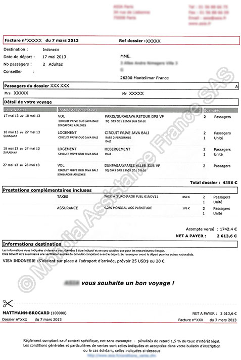 lettre confirmation de reservation