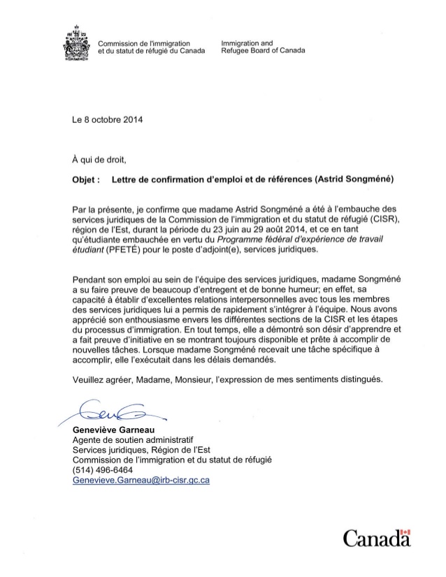 lettre confirmation
