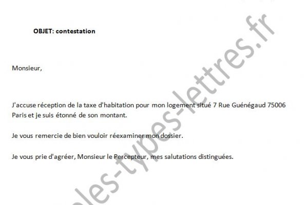 lettre contestation caf