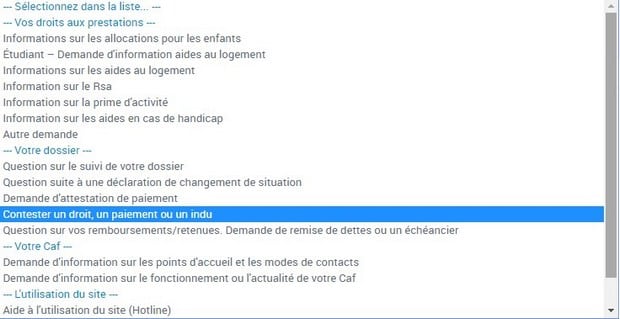 lettre contestation caf