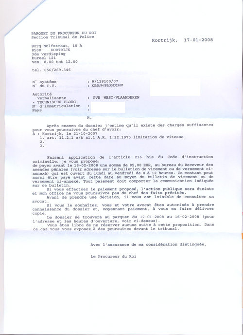 lettre contestation pv exces de vitesse