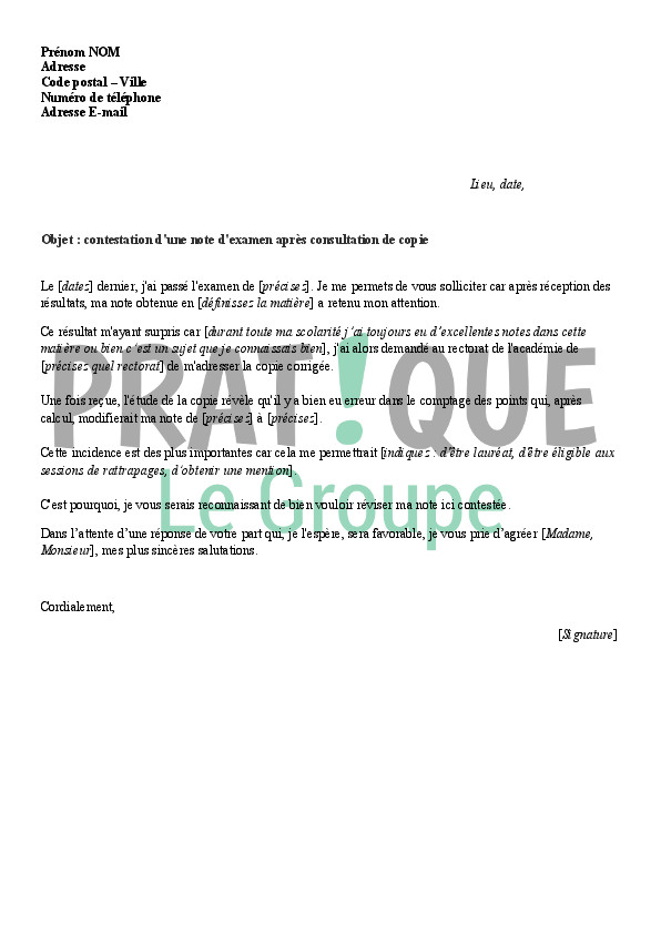 lettre contestation pv gratuite
