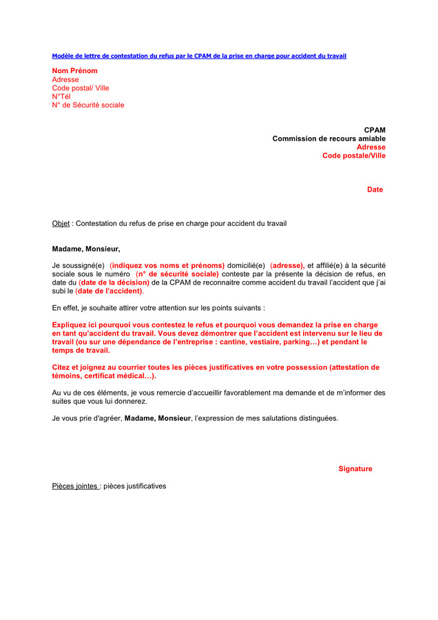 lettre contestation securite sociale gratuite